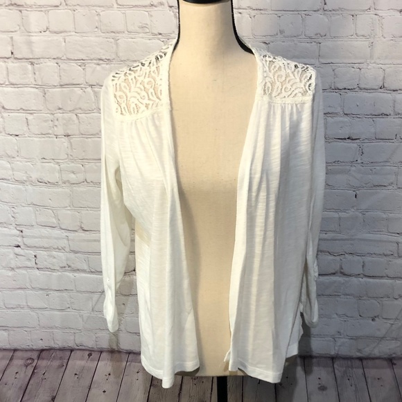 Maurices Tops - White cardigan with lace back
